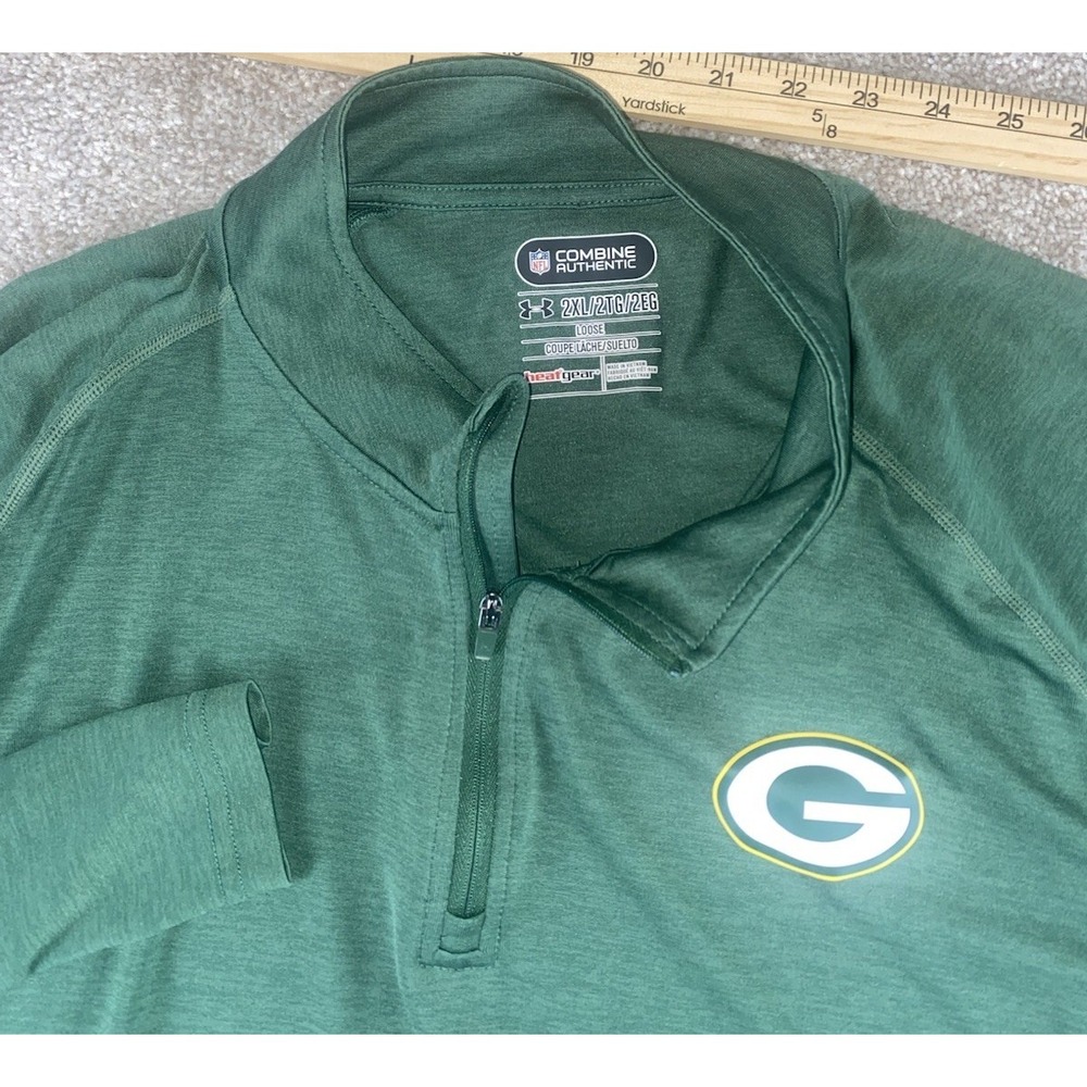 Green Bay Packers Under Armour NFL Combine‎ Authentic 1/4 Zip Pullover Mens XXL